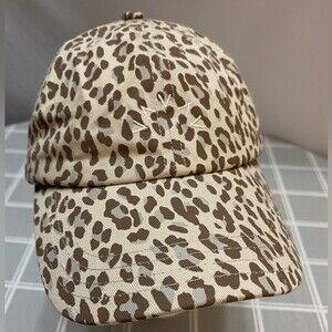 Women’s VARLEY James Adjustable Cap CUTE Tan Leo Hat Anthropologie Leopard Print